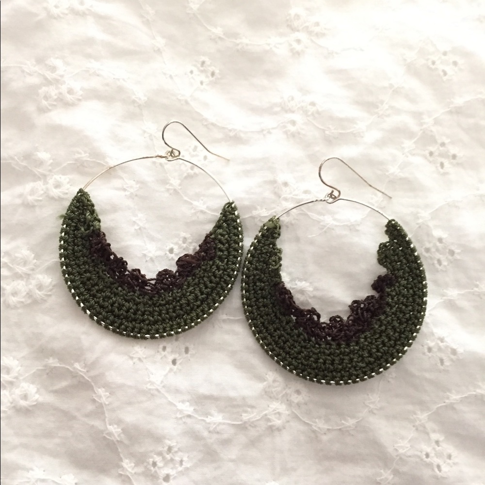 Crochet hoop earrings